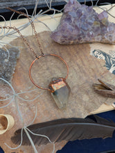 Load image into Gallery viewer, Copper Electroformed Garden Quartz Point Necklace