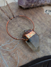 Load image into Gallery viewer, Copper Electroformed Garden Quartz Point Necklace