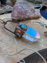 Load image into Gallery viewer, Copper Electroformed Aura-Quartz Point Necklace