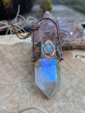 Load image into Gallery viewer, Copper Electroformed Aura-Quartz Point Necklace