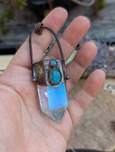 Load image into Gallery viewer, Copper Electroformed Aura-Quartz Point Necklace