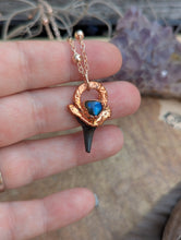 Load image into Gallery viewer, Copper Electroformed Shark Tooth with Labradorite Necklace