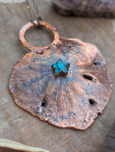Load image into Gallery viewer, Copper Electroformed Sand Dollar Labradorite Star Necklace