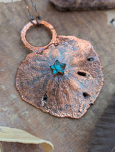 Load image into Gallery viewer, Copper Electroformed Sand Dollar Labradorite Star Necklace