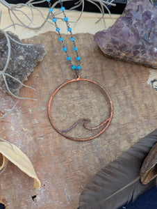 Copper Electroformed Wave Necklace