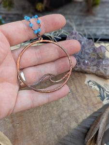 Copper Electroformed Wave Necklace