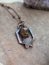 Load image into Gallery viewer, Copper Electroformed Beetle and Labradorite Star Necklace