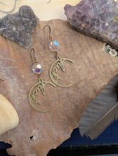 Load image into Gallery viewer, Brass Fuck Earrings with Faceted Glass