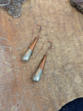 Load image into Gallery viewer, Copper Wrapped Silver Drop Earrings