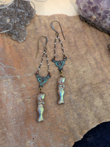 Czech Glass Mermaid Earrings