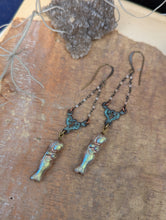 Load image into Gallery viewer, Czech Glass Mermaid Earrings