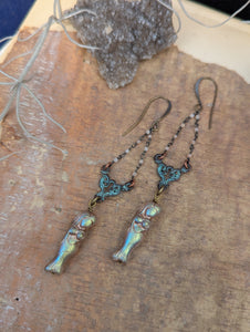 Czech Glass Mermaid Earrings