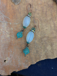 Verdigris Drop Earrings