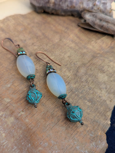 Verdigris Drop Earrings