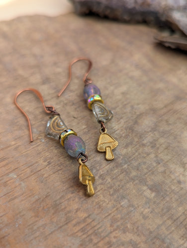 Asymmetrical Mushroom Earrings