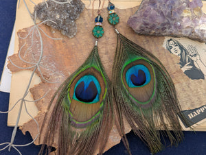 Peacock Feather Earrings 2