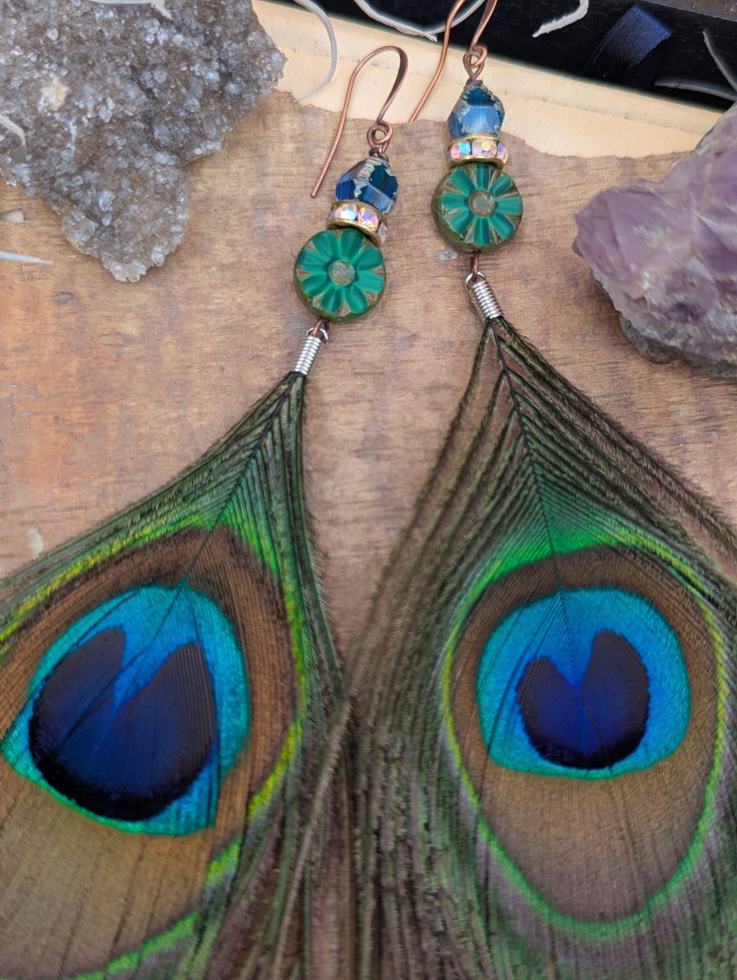 Peacock Feather Earrings 2