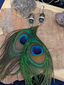 Peacock Feather Earrings 3