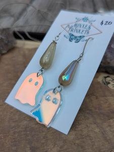 Iridescent Ghost Earrings
