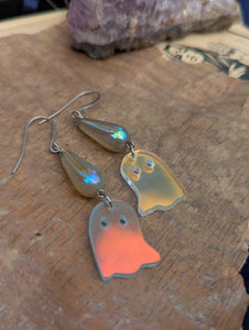 Iridescent Ghost Earrings