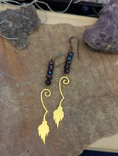 Load image into Gallery viewer, Aura Garnet Witch Broom Earrings