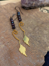 Load image into Gallery viewer, Aura Garnet Witch Broom Earrings