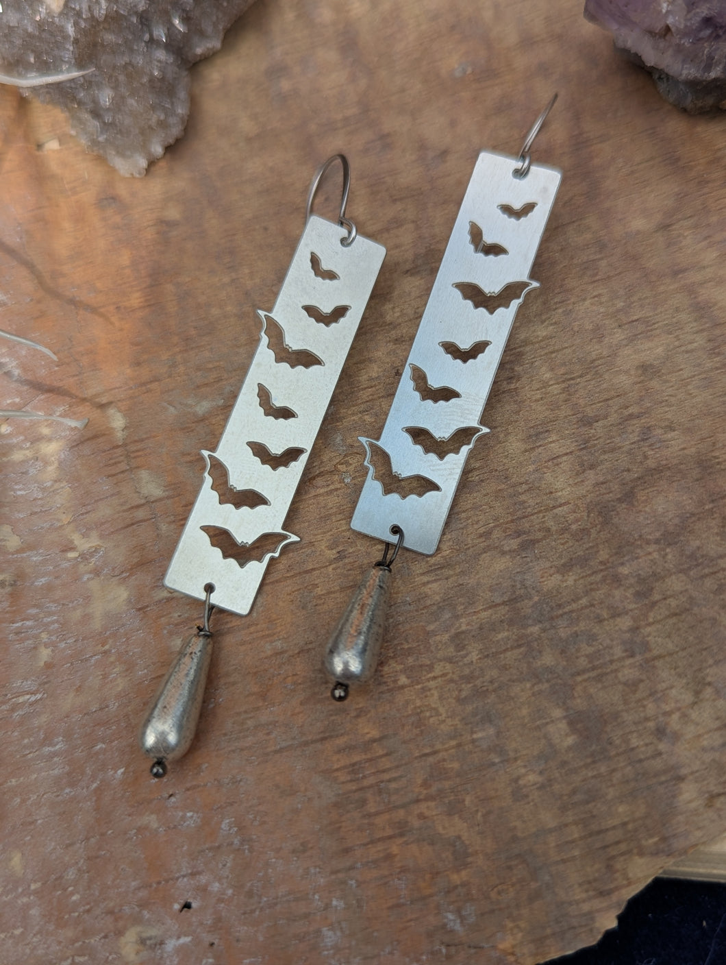 Stainless Steel Bat Earrings