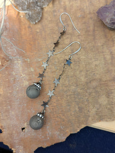 Star Chain Druzy Earrings