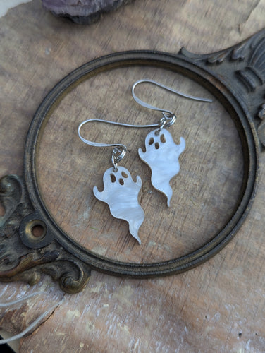 Mini Pearlescent Ghost Earrings
