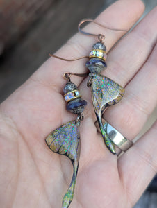 Resin Luna Moth Wing Earrings 1