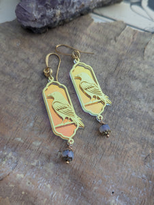 Iridescent Raven / Crow Earrings