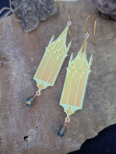Load image into Gallery viewer, Iridescent Gothic Cathedral Window Earrings