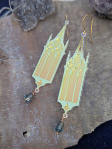 Iridescent Gothic Cathedral Window Earrings