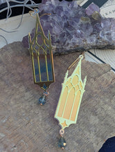 Load image into Gallery viewer, Iridescent Gothic Cathedral Window Earrings