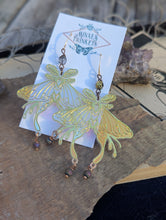 Load image into Gallery viewer, Iridescent Luna Moth Earrings