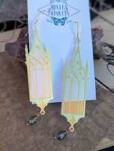 Load image into Gallery viewer, Iridescent Gothic Cathedral Window Earrings
