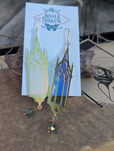 Load image into Gallery viewer, Iridescent Gothic Cathedral Window Earrings