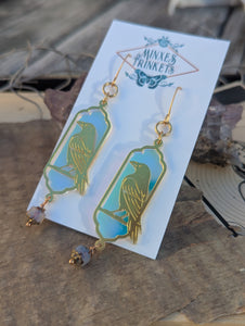 Iridescent Raven / Crow Earrings