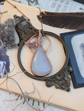 Load image into Gallery viewer, White Druzy Necklace with Moon
