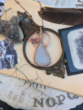 Load image into Gallery viewer, White Druzy Necklace with Moon