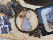 Load image into Gallery viewer, White Druzy Necklace with Moon