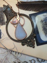 Load image into Gallery viewer, White Druzy Necklace with Moon