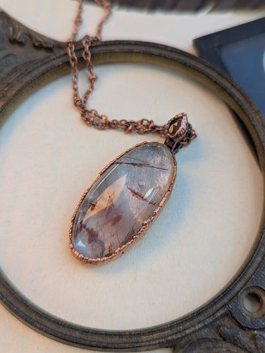 Red Rutile Quartz and Garnet Necklace