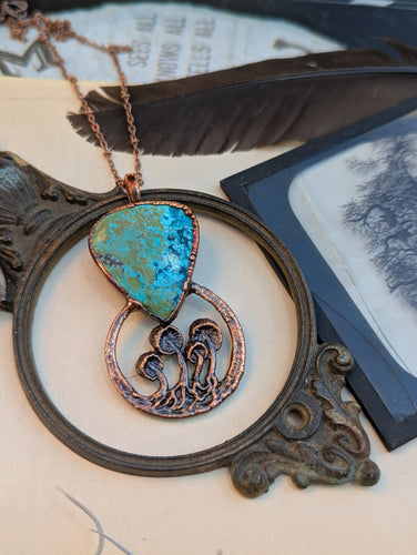 Chrysocolla Mushroom Necklace