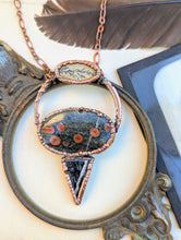 Load image into Gallery viewer, Peanut Obsidian, Dendritic Psilomene, &amp; Picasso Jasper Necklace
