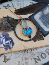 Load image into Gallery viewer, Glow-in-the-Dark Ghost &amp; Abalone Moon Necklace