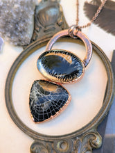 Load image into Gallery viewer, Real Preserved Spider Web, Billiard Ball, and Dendritic Necklace