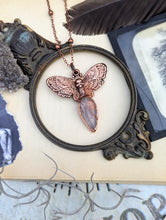 Load image into Gallery viewer, Red Rutile Quartz Death Head Moth Necklace