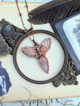 Load image into Gallery viewer, Red Rutile Quartz Death Head Moth Necklace