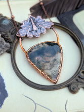 Load image into Gallery viewer, Moss Agate Moth Necklace